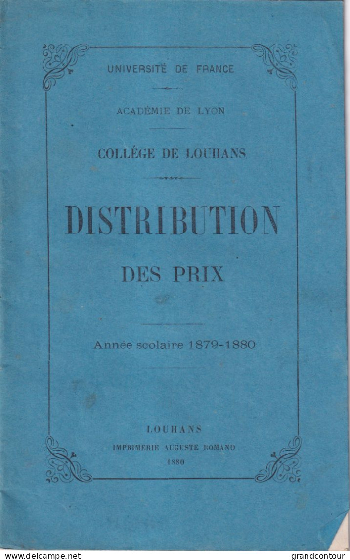 Livret Louhans Distribution Des Prix - Historische Documenten