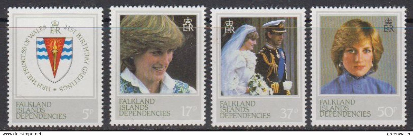 Falkland Islands Dependencies (FID) 1982 21st Birthday Princess Of Wales 4v ** Mnh (59842B) - Georgia Del Sud