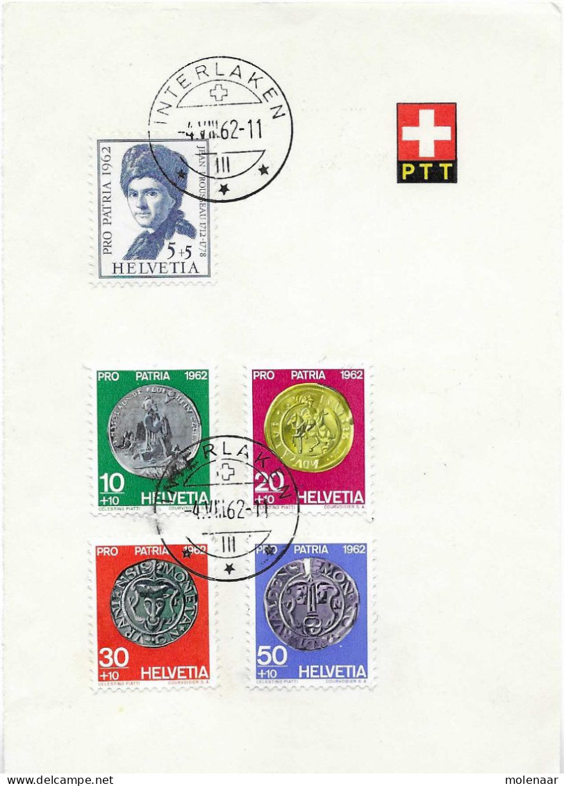 Postzegels > Europa > Zwitserland >kaart Uit 1962 Met 745-749 (17622) - Storia Postale