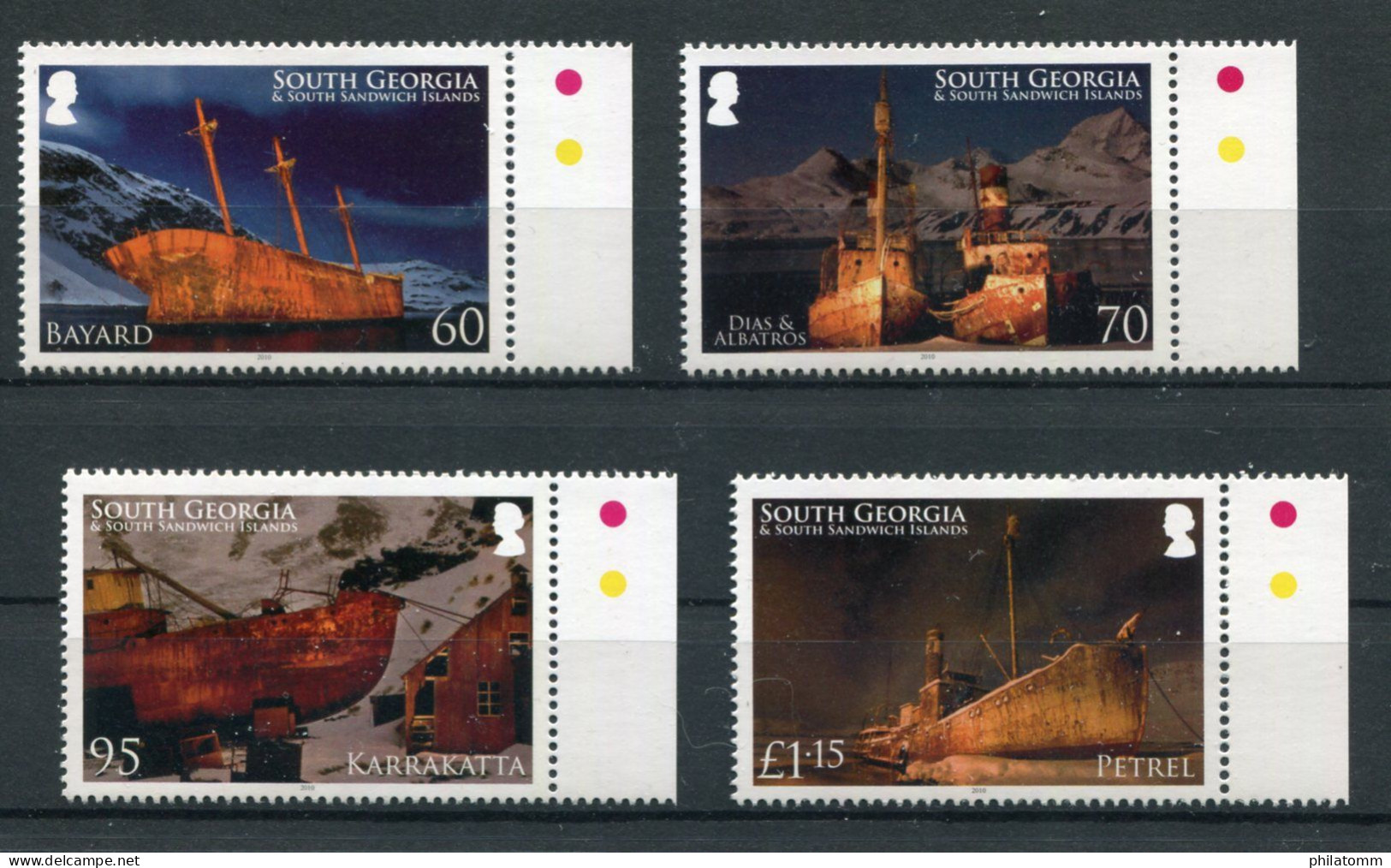 Südgeorgien - Mi.Nr. 503 / 506 - "Schiffswracks" **  / MNH (aus Dem Jahr 2010) - South Georgia