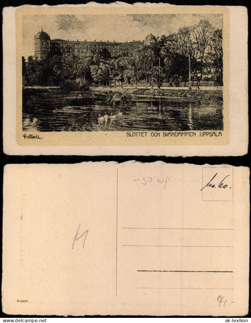 Postcard Uppsala Upsala Schloss Und Schwanendamm 1915 - Suède