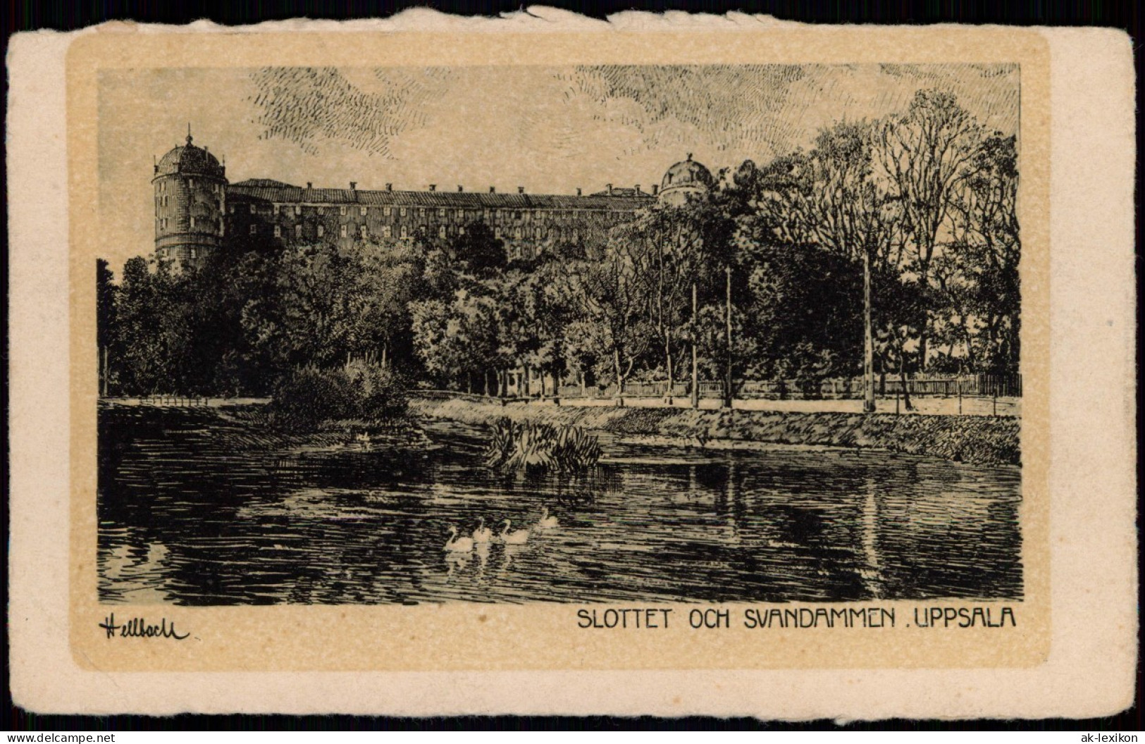 Postcard Uppsala Upsala Schloss Und Schwanendamm 1915 - Suède