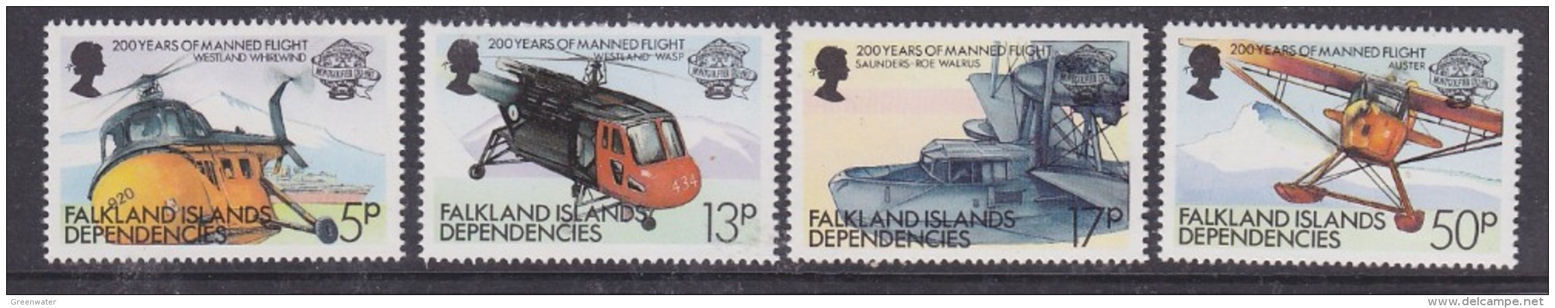 Falkland Islands Dependencies (FID) 1983 Bicentenary Of Manned Flight 4v ** Mnh (59843A) - South Georgia
