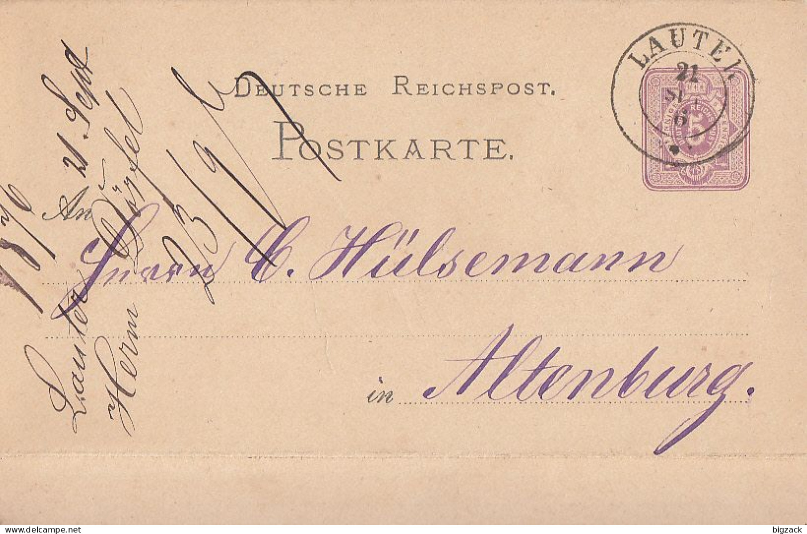 DR Ganzsache K2 Lauter 21.9.96 Gel. Nach Altenburg - Briefe U. Dokumente