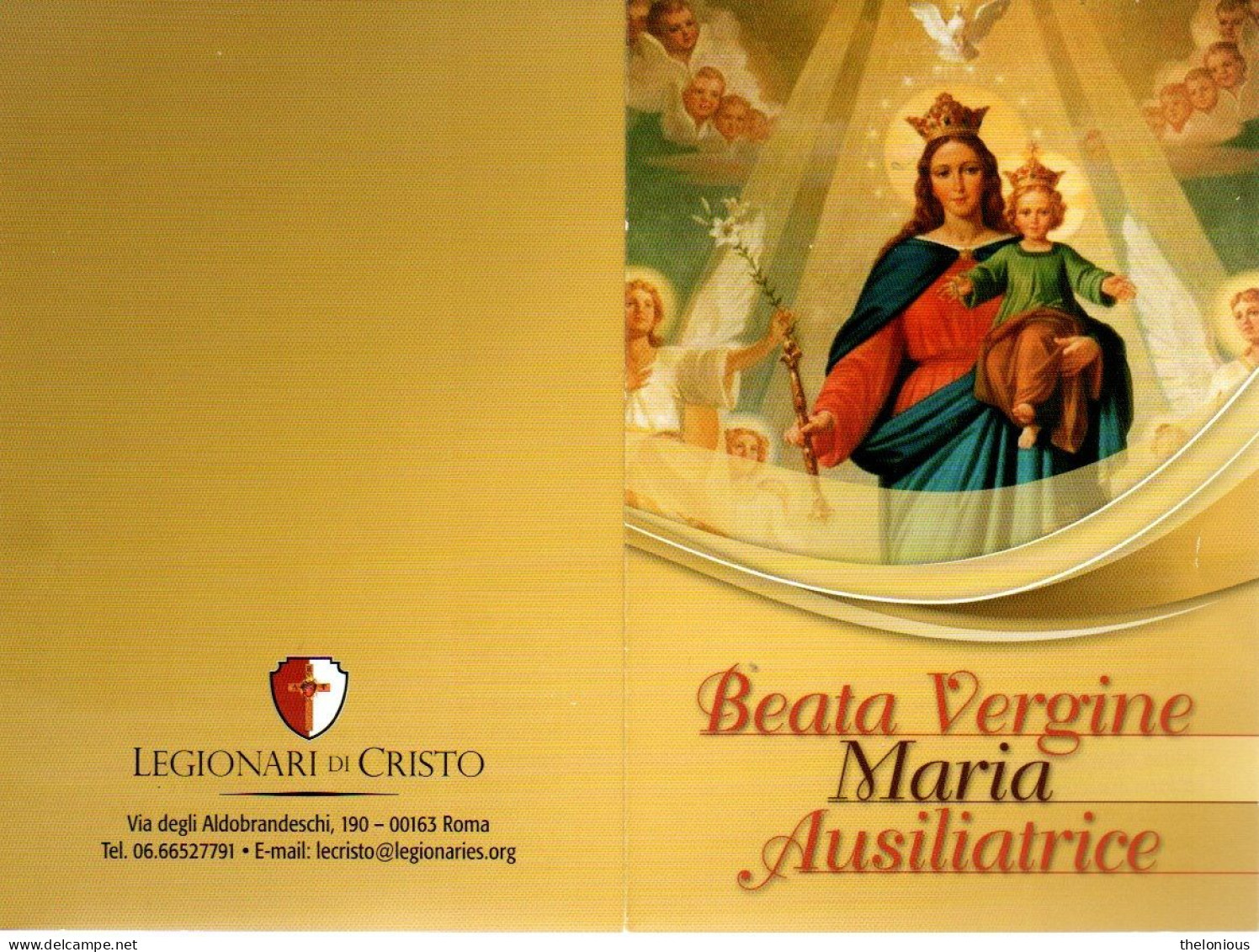 * Santino Pieghevole - Beata Vergine Maria Ausiliatrice - Images Religieuses