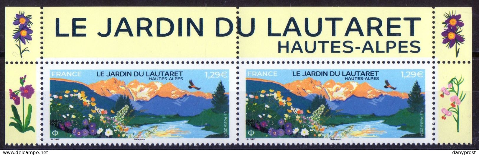 FR 2024 -" LLE JARDIN DU LAUTARET - Hautes - Alpes  " 1 Paire LV 20g  à 1.29 € - 2 Marges Très Illustrées - Neuf** - Unused Stamps