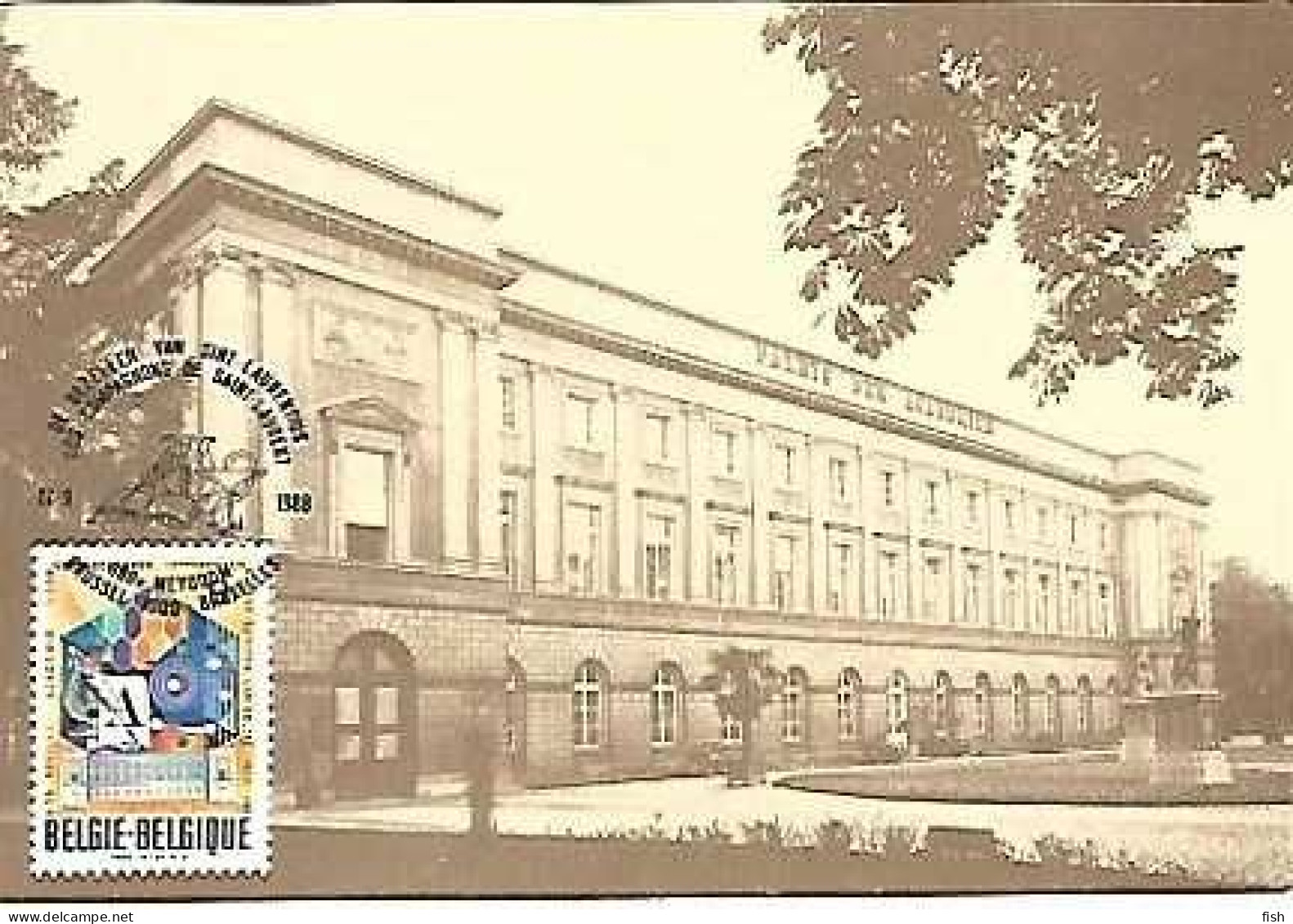 Belgium & Maximum Card, Bruxelles, Palais Des Academies, Bruxelles 1988 (67868) - Autres & Non Classés