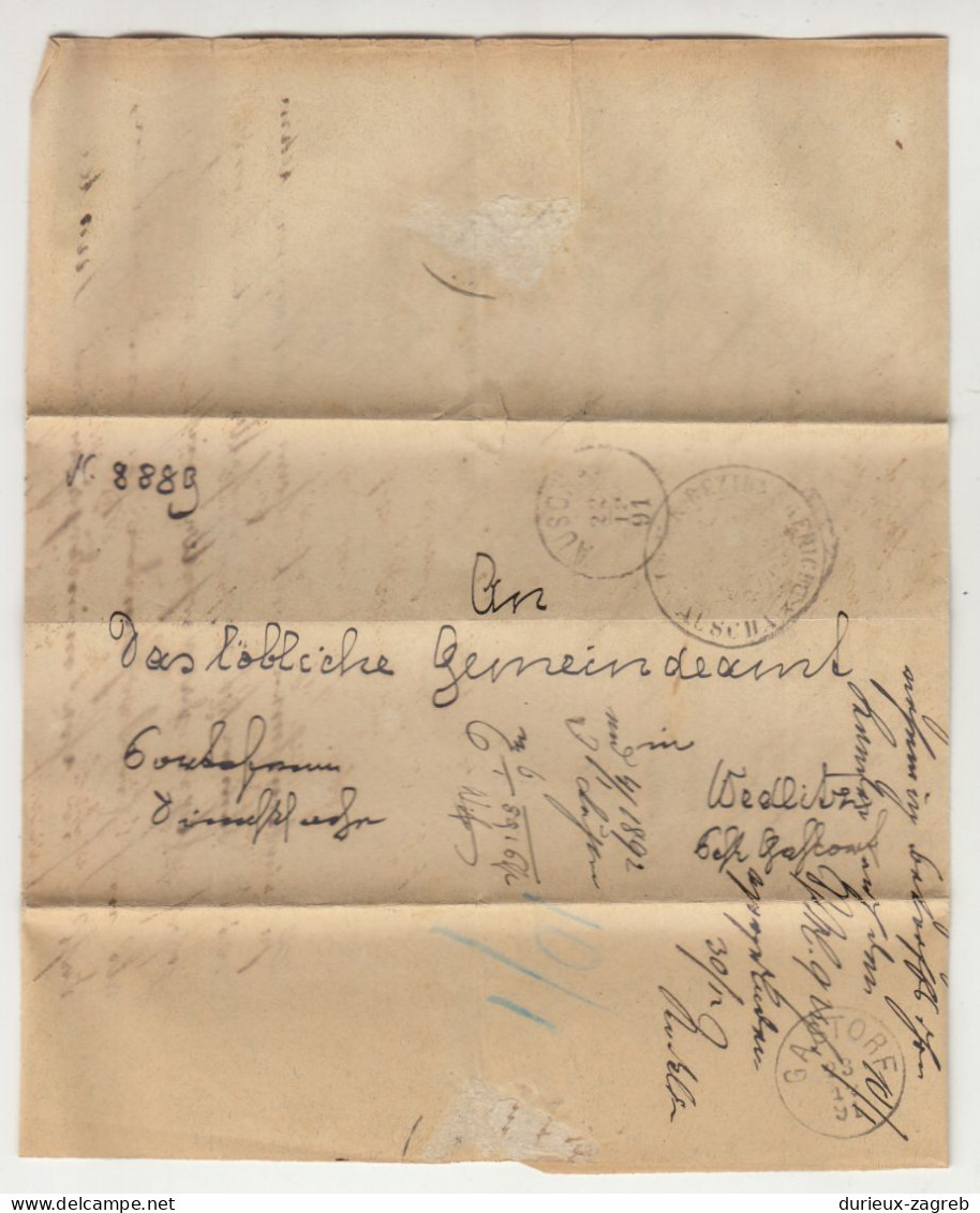 Ex Offo Letter Cover Posted 1891 Auscha To Gastorf B240510 - ...-1918 Prefilatelia