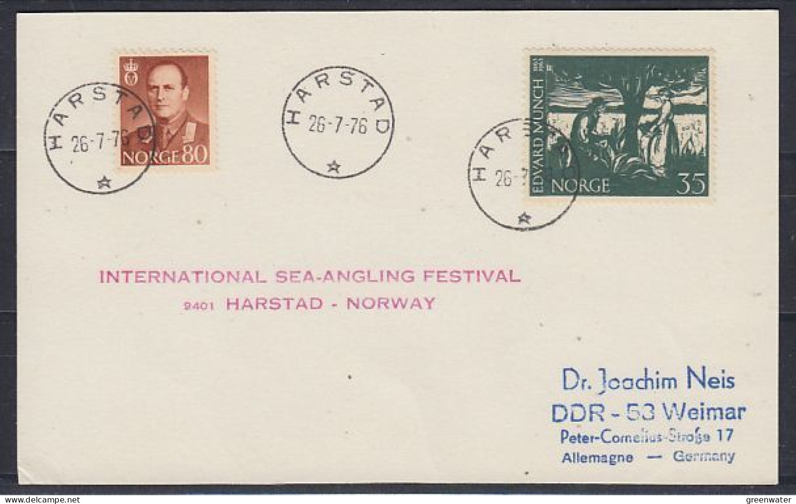 Norway International Sea Angling Festival Harstad Ca Harstad 26.7.1976 (59844) - Events & Commemorations