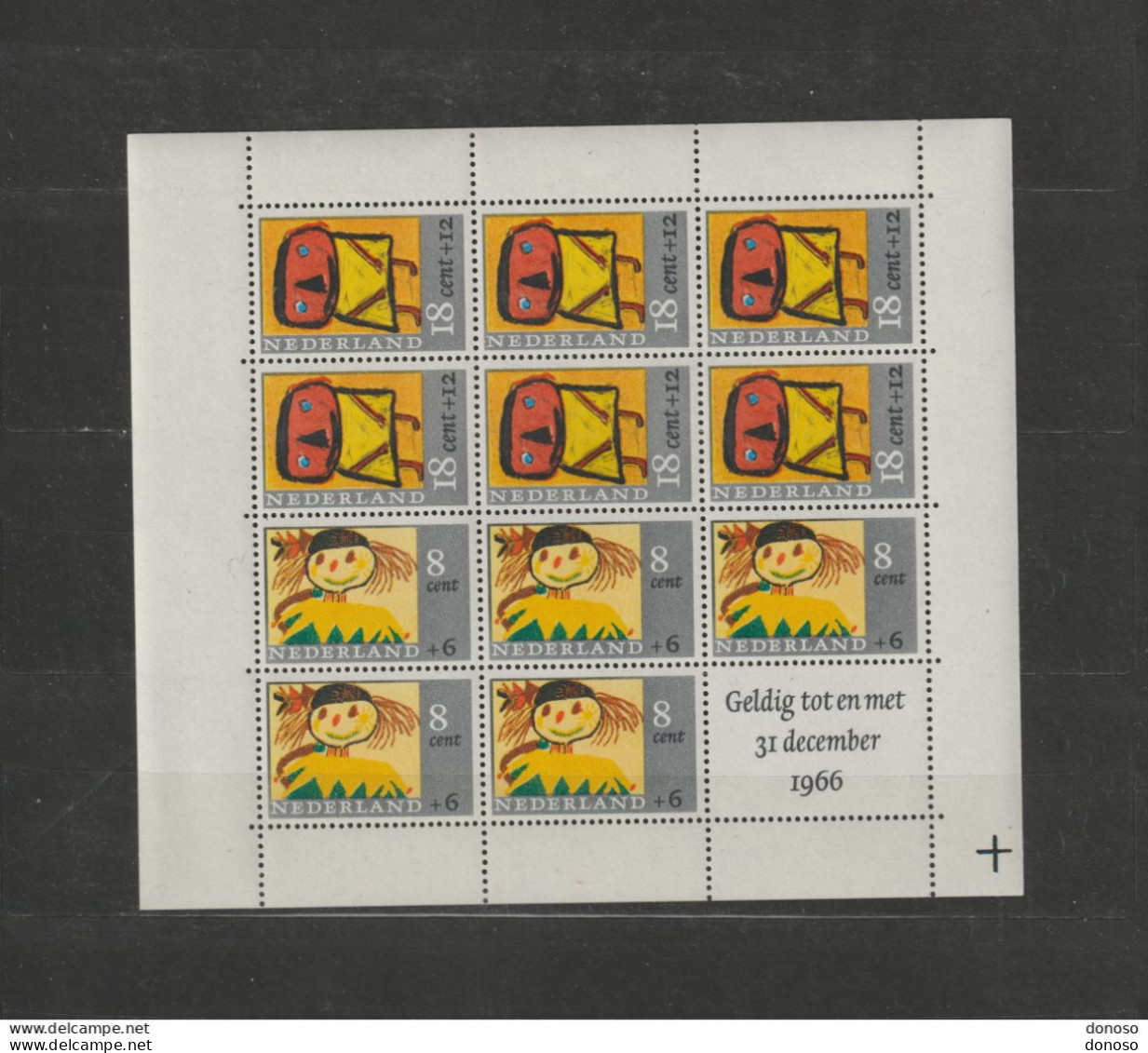 PAYS BAS 1965 Dessins D'enfants Yvert BF 3, Michel Block 3  NEUF** MNH Cote 37,50 Euros - Blocks & Sheetlets