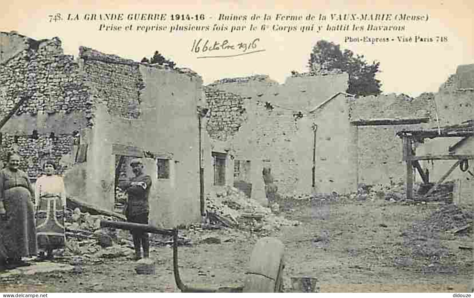 55 - La Vaux Marie - La Grande Guerre 1914-16 - Ruines De La Ferme De La Vaux Marie - Animée - CPA - Voir Scans Recto-Ve - Autres & Non Classés
