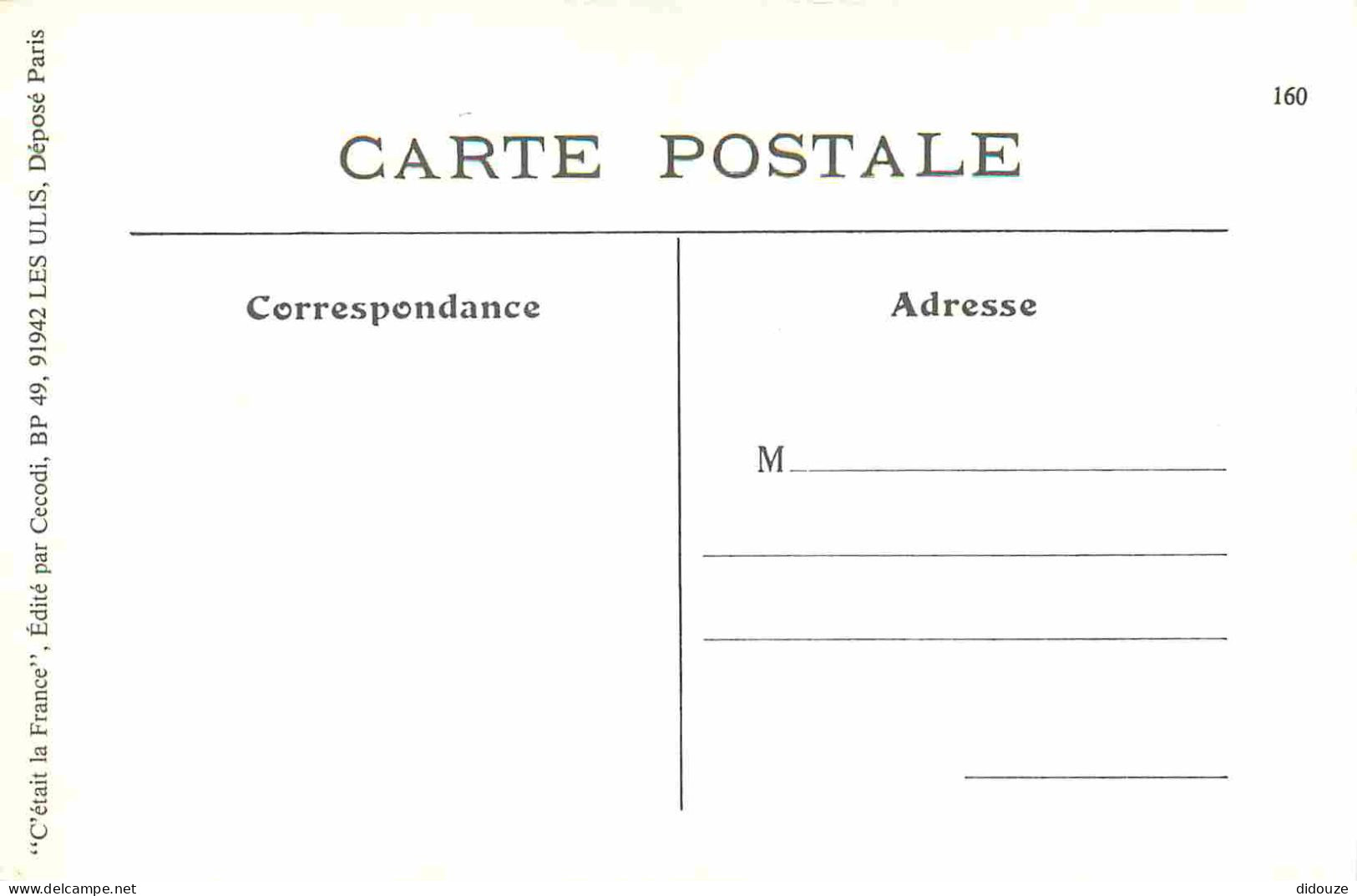 Reproduction CPA - Folklore - C'était La France - No 160 - CPM Format CPA - Carte Neuve - Voir Scans Recto-Verso - Trachten