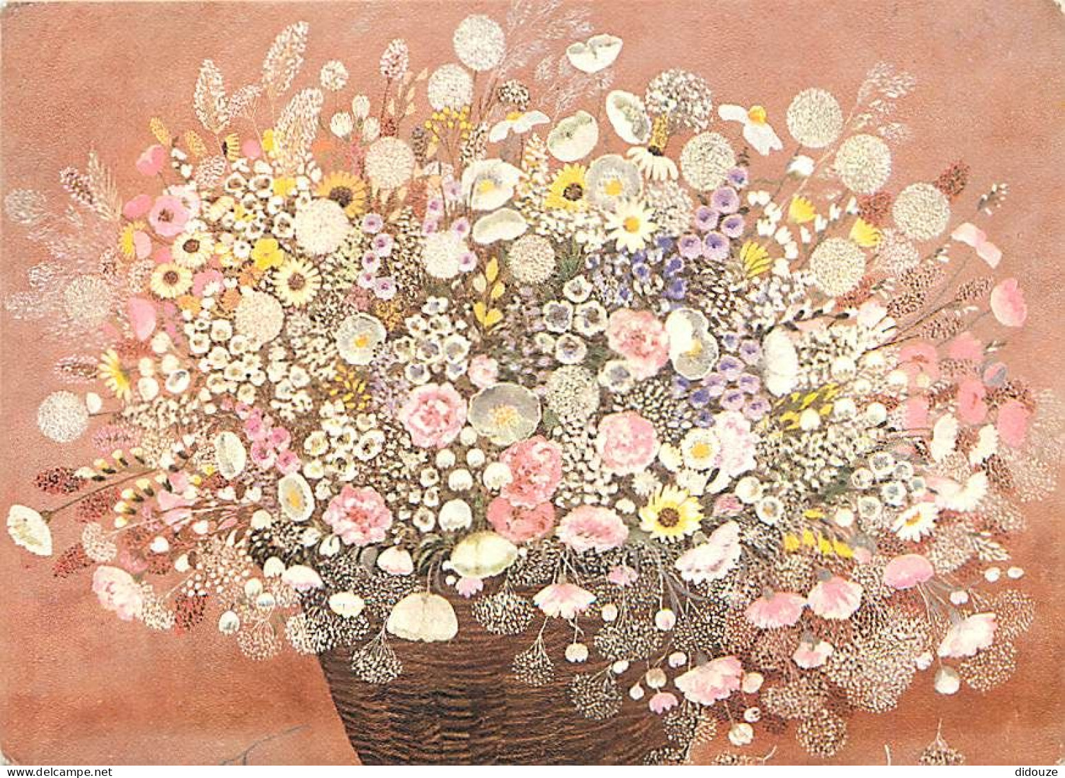 Fleurs - Art Peinture - Heide Dahl - Pink Flowers - Carte Gauffrée - CPM - Voir Scans Recto-Verso - Bloemen