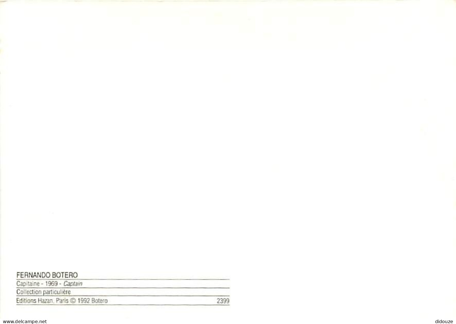 Art - Peinture - Fernando Botero - Capitaine 1969 - CPM - Carte Neuve - Voir Scans Recto-Verso - Peintures & Tableaux