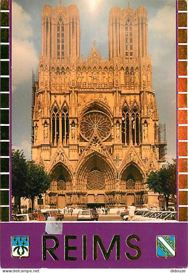 51 - Reims - Cathédrale Notre Dame - Façade - Automobiles - CPM - Carte Neuve - Voir Scans Recto-Verso - Reims