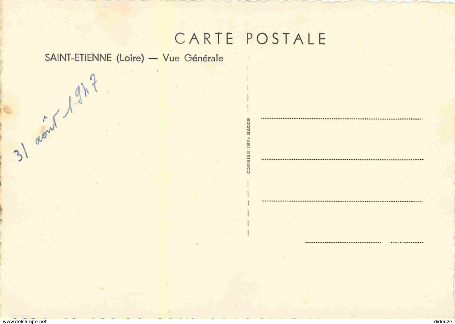 42 - Saint Etienne - Vue Générale - Carte Dentelée - CPM - Voir Scans Recto-Verso - Saint Etienne