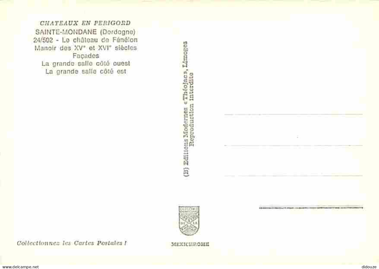 24 - Sainte Mondane - Le Château De Fénelon - Multivues - CPM - Voir Scans Recto-Verso - Other & Unclassified
