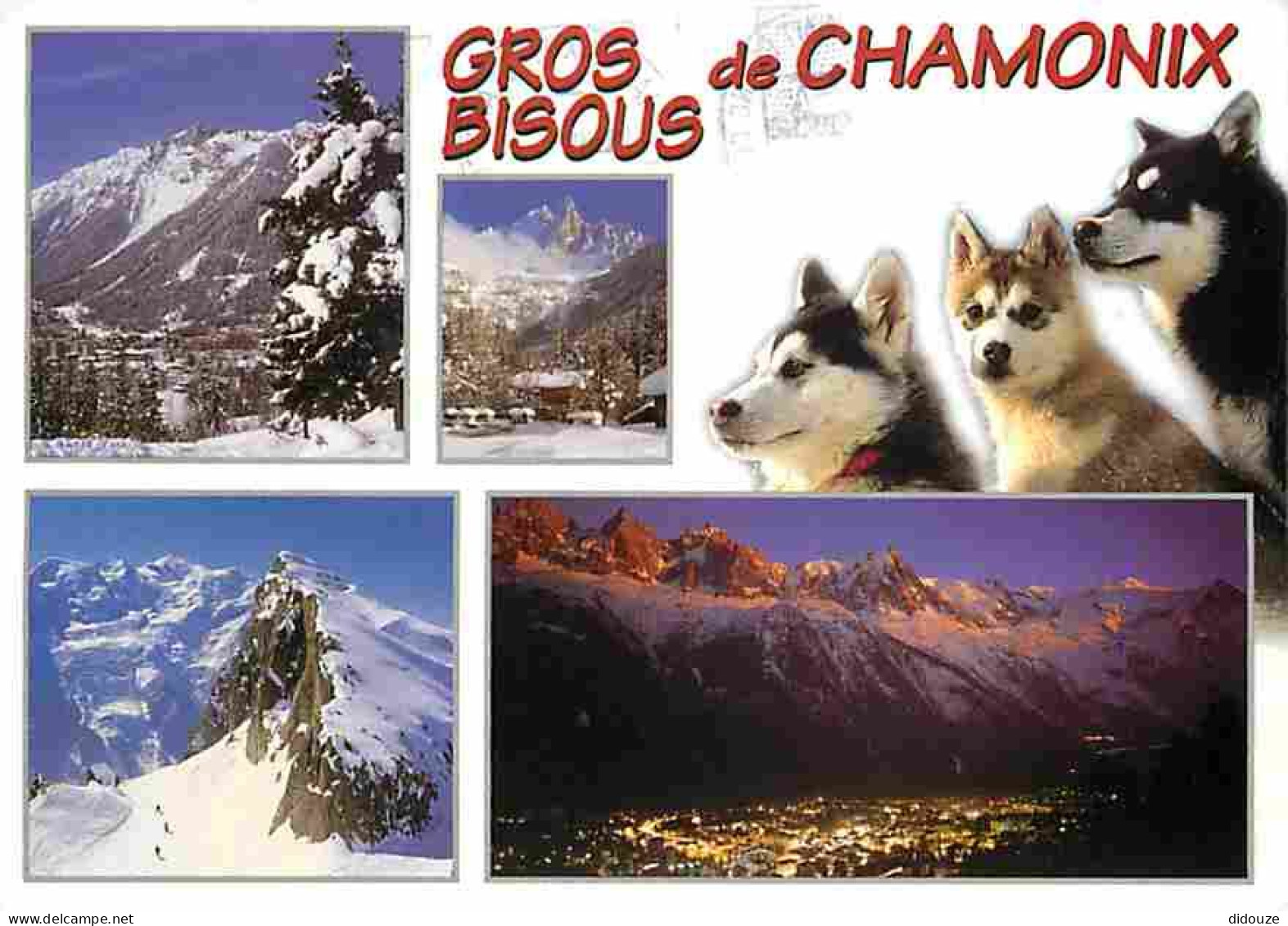 Animaux - Chiens - Husky - Chamonix - Multivues - Flamme Postale - CPM - Voir Scans Recto-Verso - Chiens