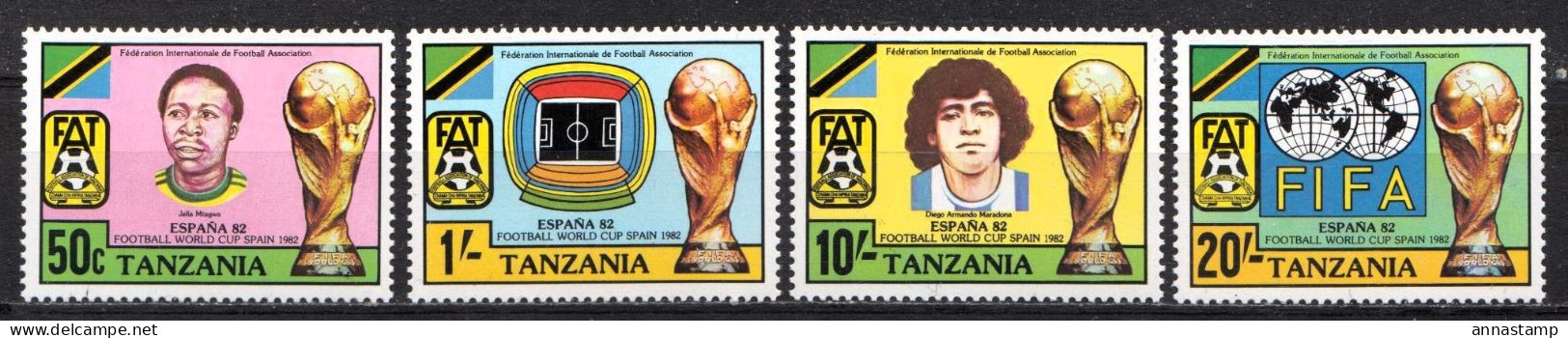 Tanzania MNH Set - 1982 – Spain
