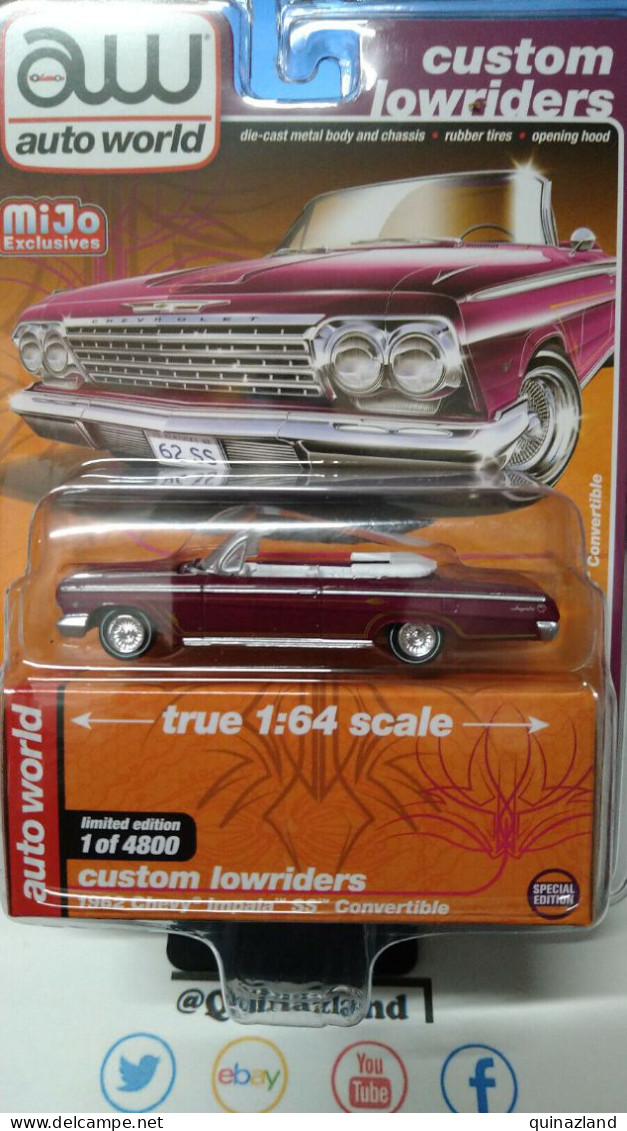 Auto World Custon Lowriders 1962 Chevy Impala Convertible (NG84) - Other & Unclassified