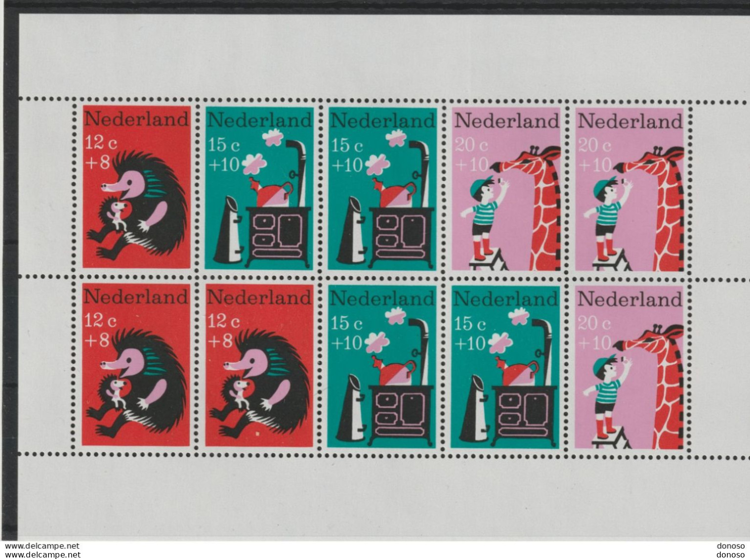 PAYS BAS 1966 Bienfaisance, Hérisson, Girafe Yvert BF 6, Michel Block 6 NEUF** MNH Cote : 7,50 Euros - Blocs
