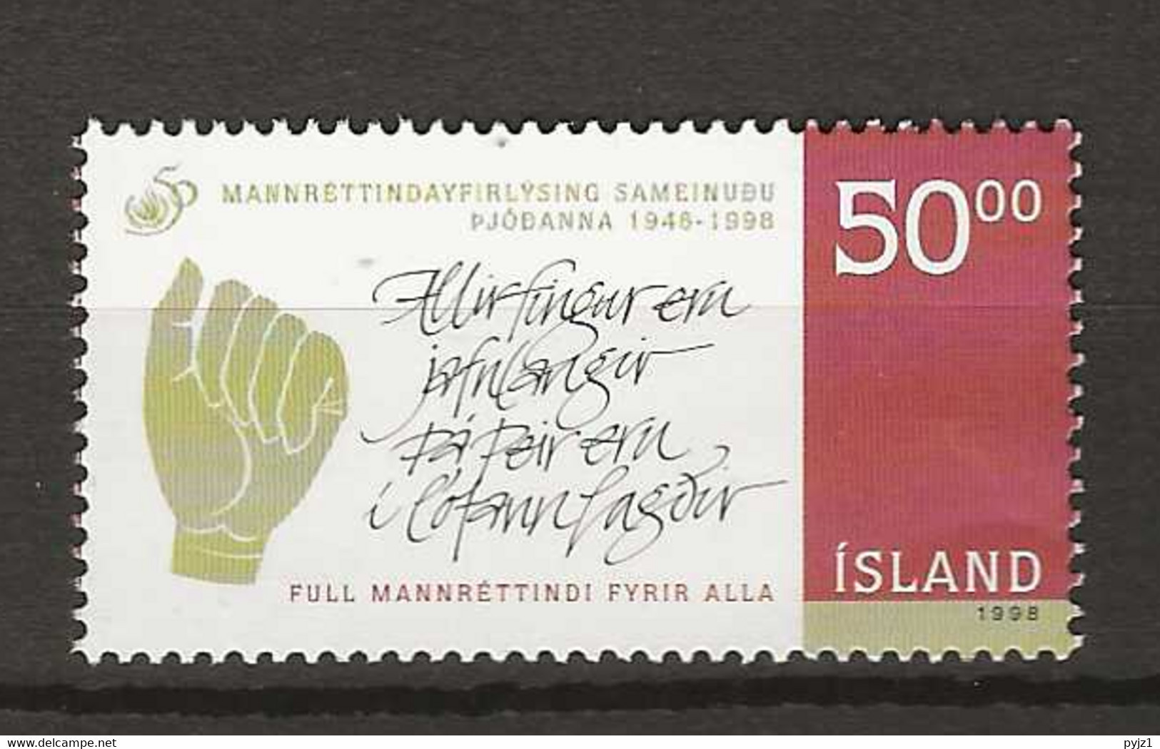 1998 MNH Iceland, Michel 899 Postfris** - Ungebraucht