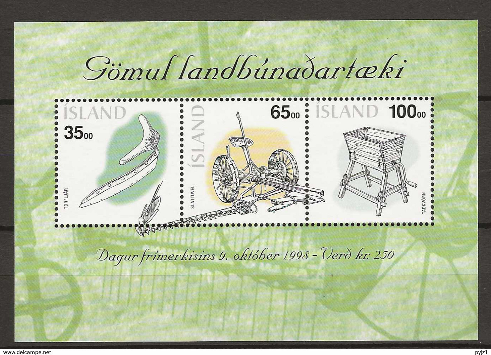 1998 MNH Iceland, Michel Block 22 Postfris** - Nuovi