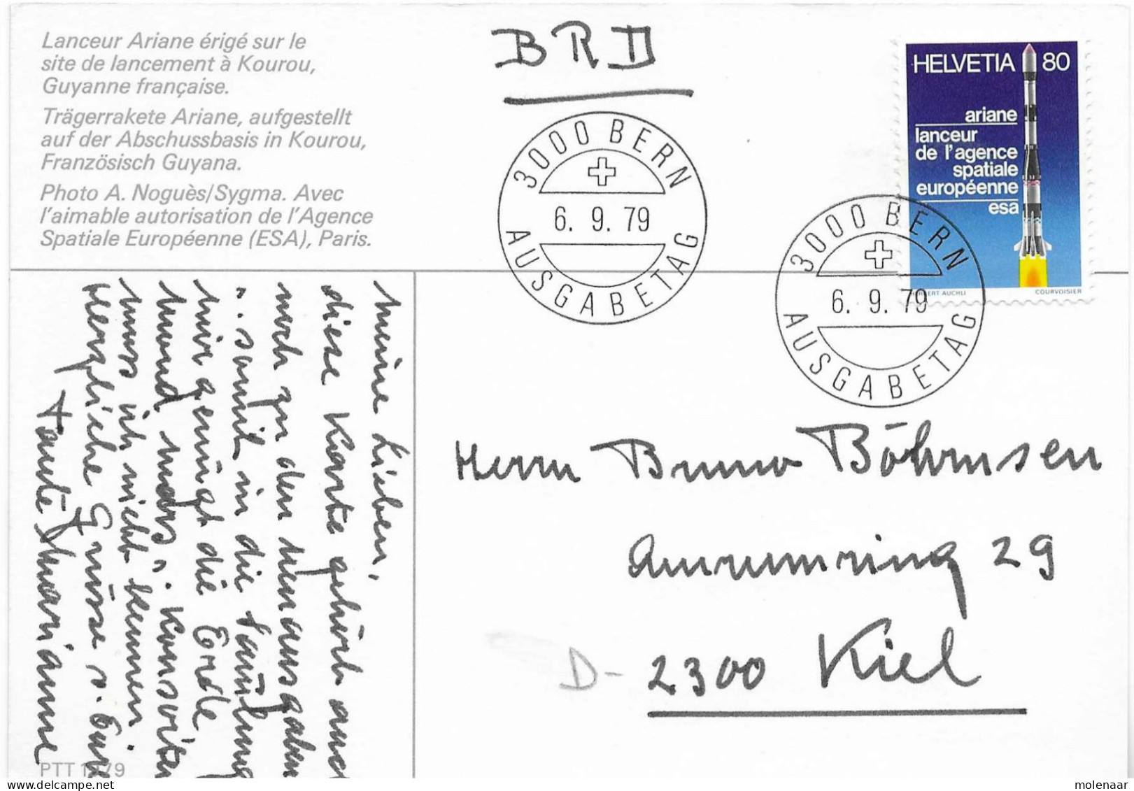 Postzegels > Europa > Zwitserland >kaart Uit 1979 Met 2x  No.1158 (17625) - Brieven En Documenten