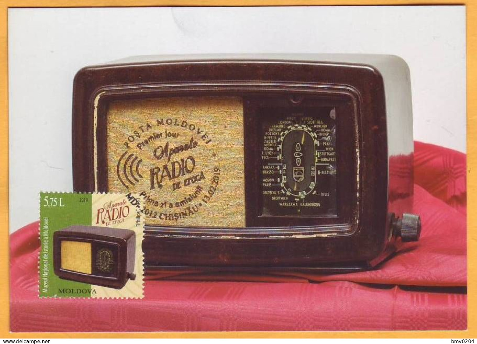 2019 Moldova Moldavie Maxicard Devices Radio. Phillips -1943 Museum. Story - Télécom