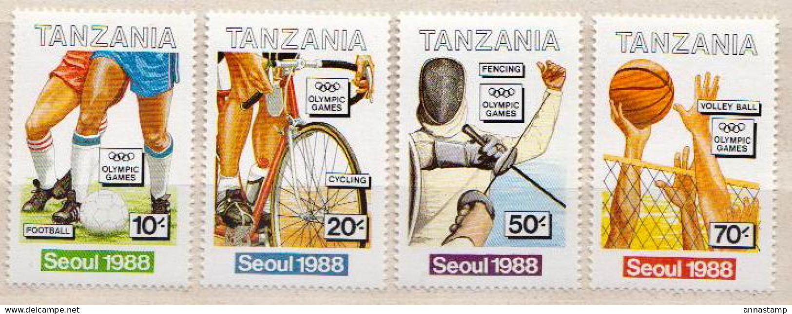 Tanzania MNH Set - Summer 1988: Seoul