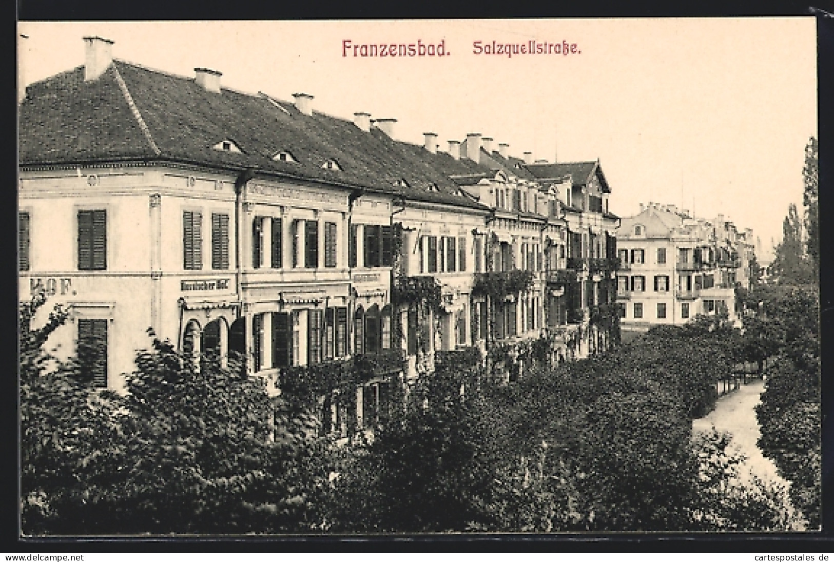 AK Franzensbad, Hotel Russischer Hof In Der Salzquellstrasse  - Tchéquie