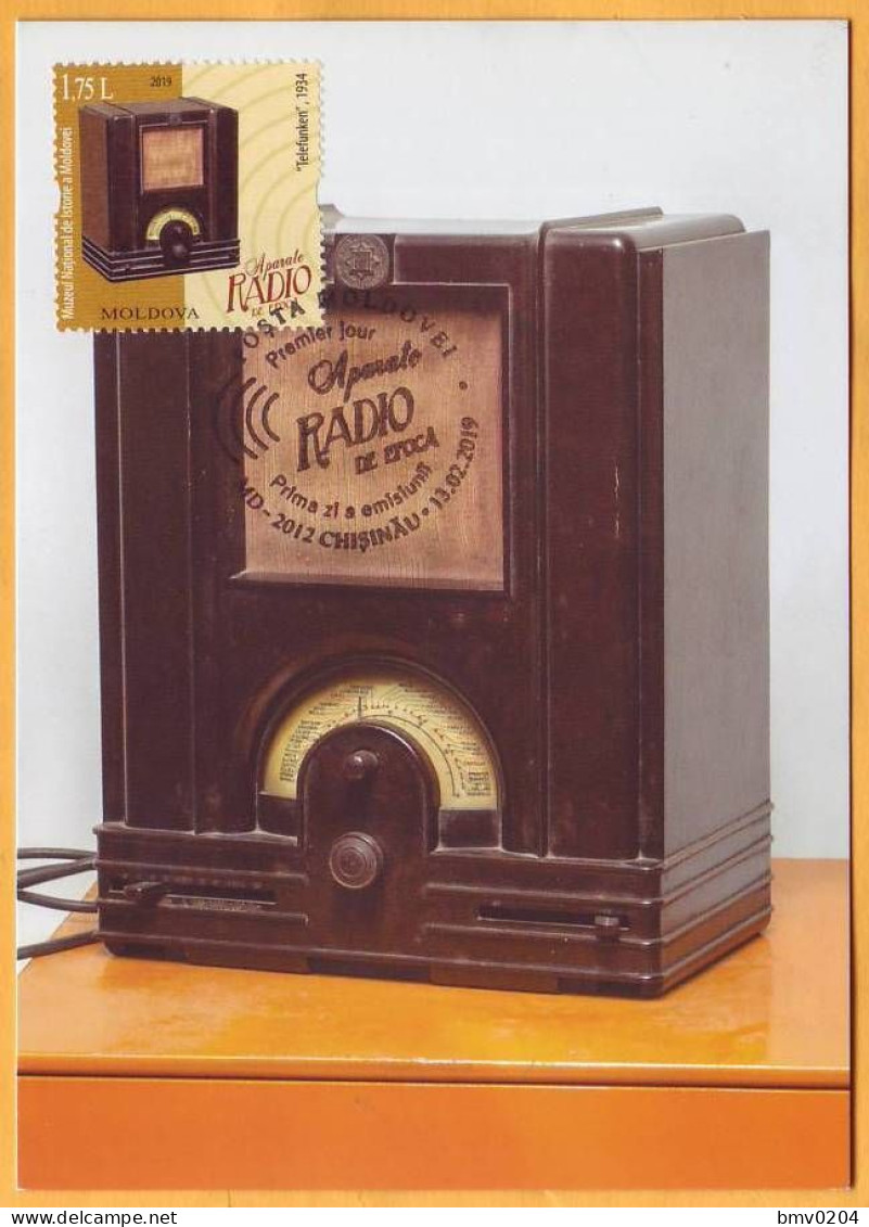 2019 Moldova Moldavie Maxicard Devices Radio. Telefunke-1934, Museum. Story - Telecom