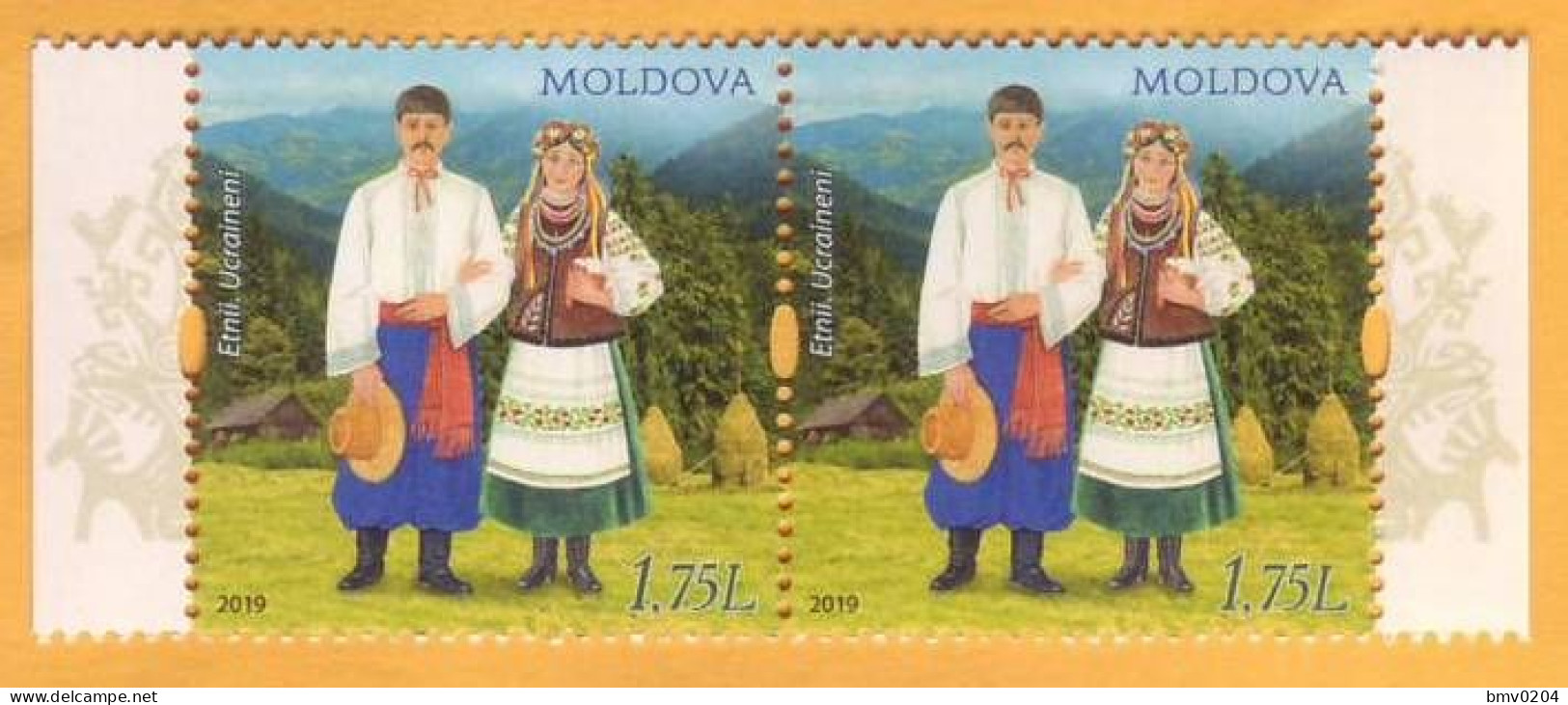 2019 Moldova Moldavie Ethnic Groups. Ukrainians. Ukraine. National Costumes. Nature 2v Mint - Moldawien (Moldau)