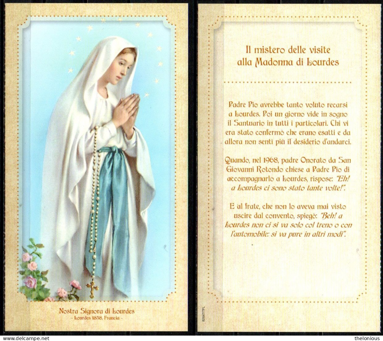 * Santino - Madonna Signora Di Lourdes - Lourdes 1858, Francia - Images Religieuses