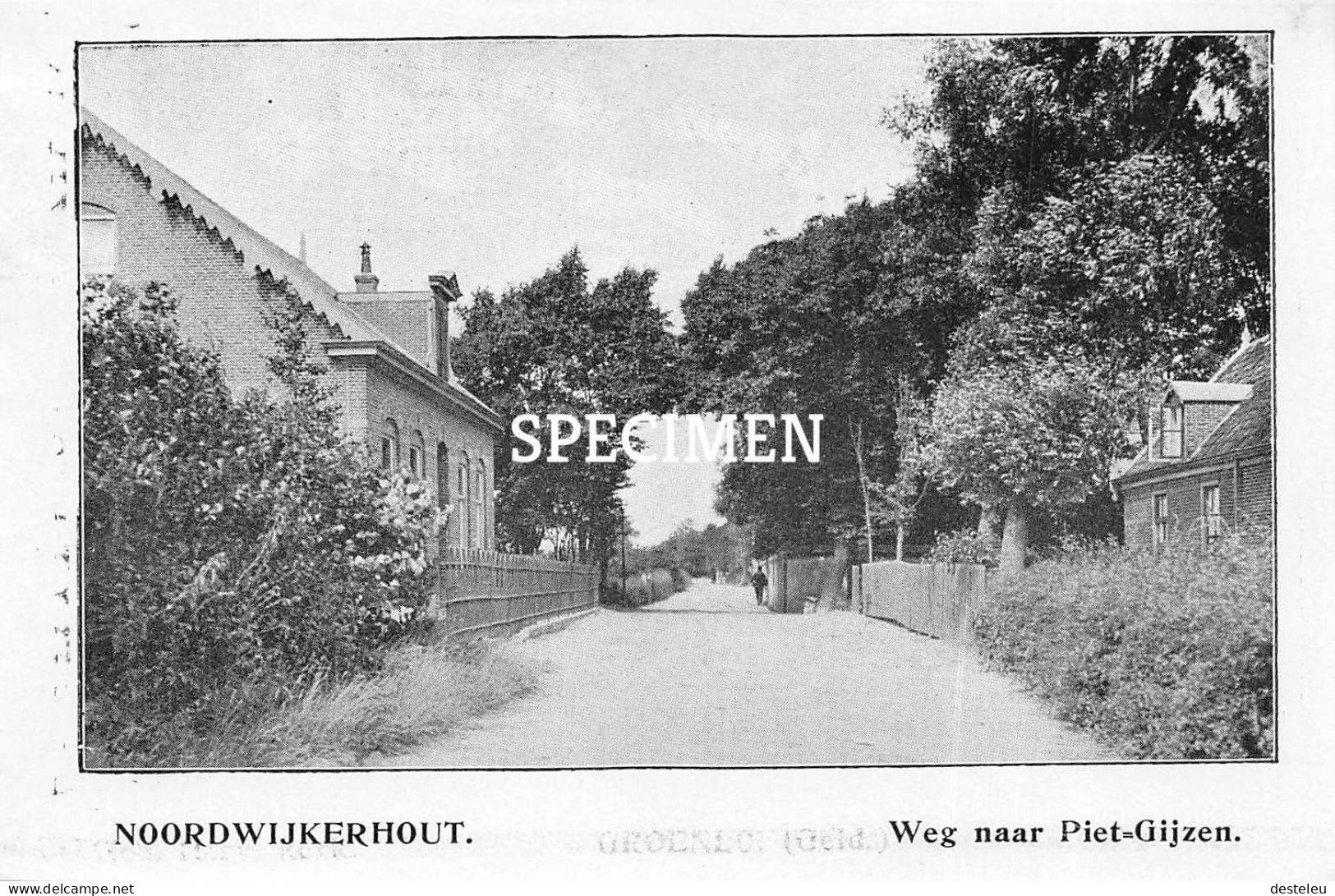 Prent - Weg Naar Piet-Gijzen - Noordwijkerhout   - 8.5x12.5 Cm - Other & Unclassified
