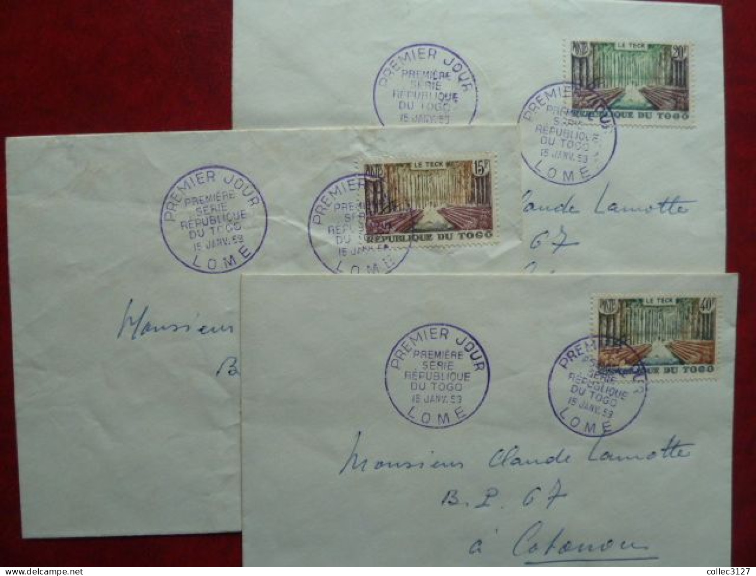 D3 - TOGO - FDC - Lot De 3 Enveloppes Premier Jour - Première Série République Du Togo - Lomé 15/01/1959 - Togo (1960-...)