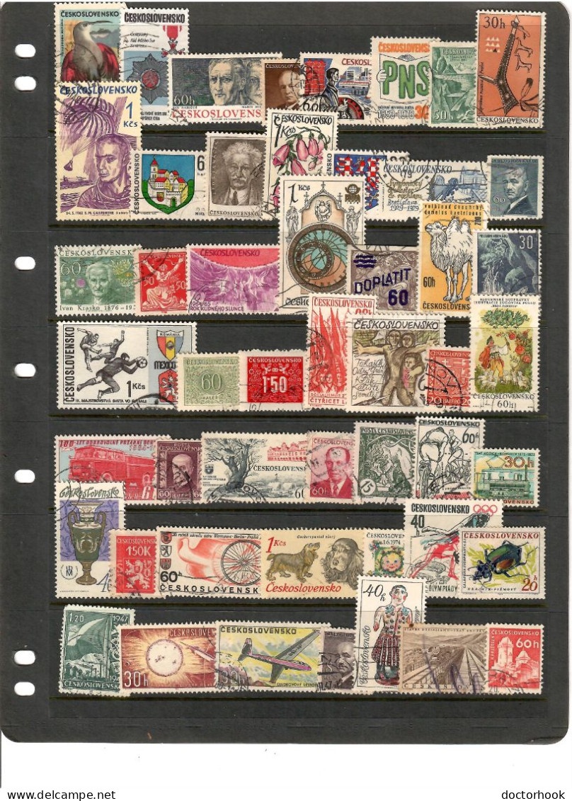 CZECHOSLOVAKIA   50 DIFFERENT USED (STOCK SHEET NOT INCLUDED) (CONDITION PER SCAN) (Per50-15) - Collections, Lots & Séries