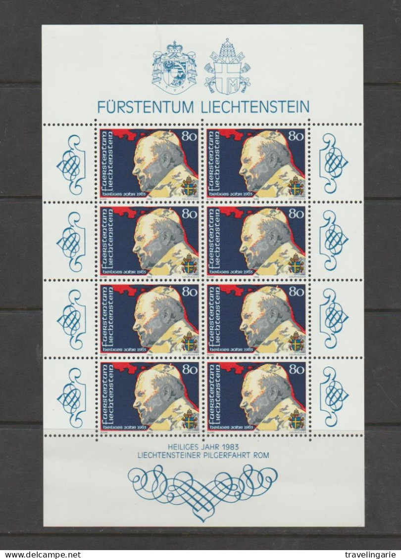 Liechtenstein 1983 Pope John-Paul II Full Sheet ** MNH - Neufs