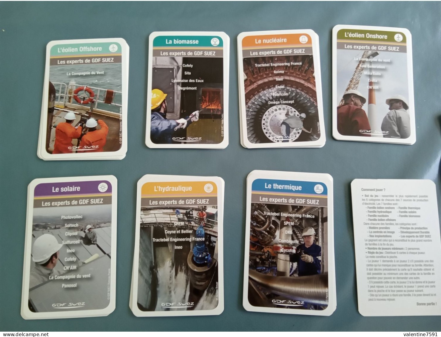 Jeu  De Cartes 7 FAMILLES    " Production Electricite - GDF SUEZ"    Tres  Bon Etat   Net  5 - Speelkaarten