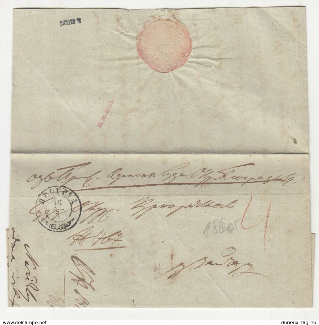 Ex Offo Letter Cover Posted 1860 Beograd B240510 - Serbie