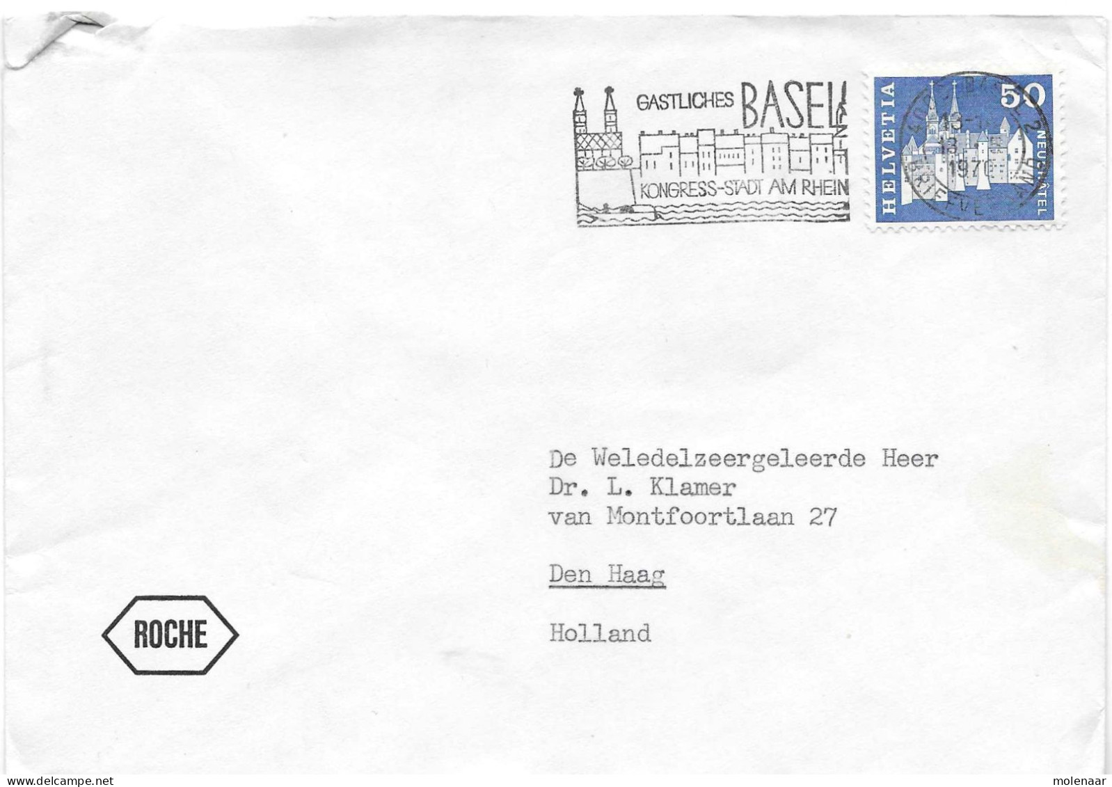 Postzegels > Europa > Zwitserland >brief Uit 1970 Met 1 Postzegel (17629) - Covers & Documents
