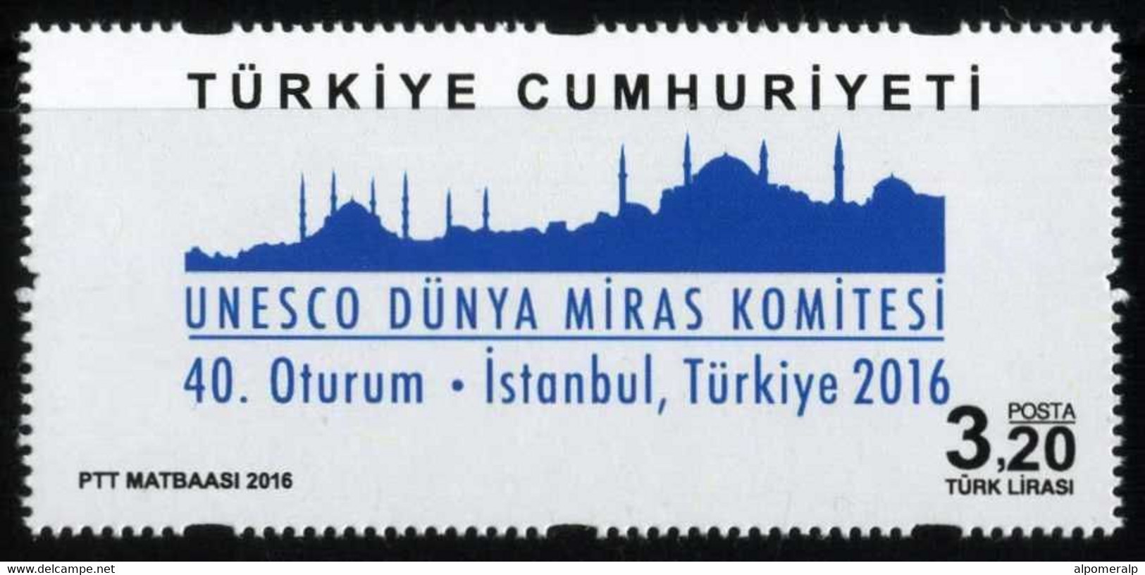 Turkey 2016 Mi 4271 MNH UNESCO World Heritage Committee, Istanbul Skyline, Mosque - Ongebruikt