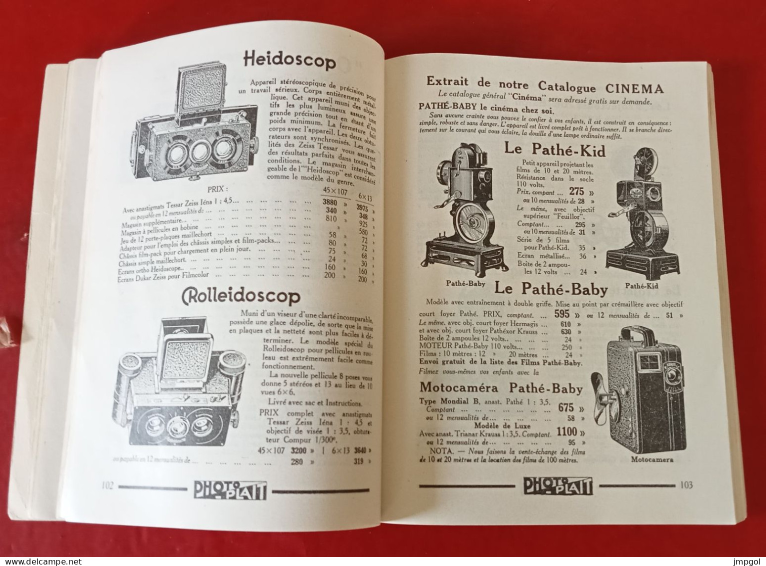 Catalogue Photo Plait 1934 Appareils Photo Zeiss Kodak Leitz Projecteurs Accessoires Divers - Photographs