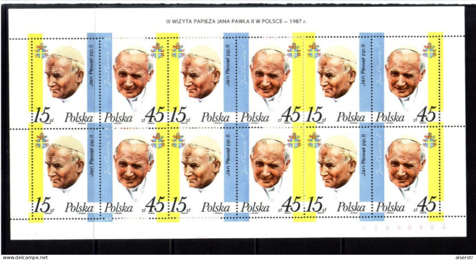 Poland Pope John Paul Sheet MNH - Lots & Kiloware (mixtures) - Max. 999 Stamps