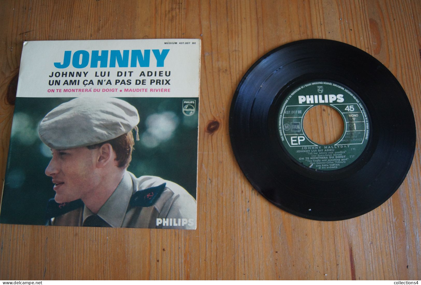 JOHNNY HALLYDAY JOHNNY LUI DIT ADIEU RARE EP 1965 VARIANTE ET RABAT INVERSE - 45 Rpm - Maxi-Single