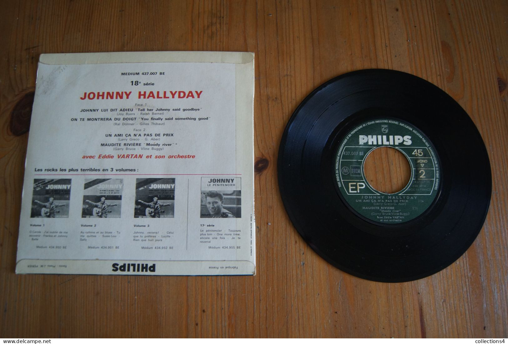 JOHNNY HALLYDAY JOHNNY LUI DIT ADIEU RARE EP 1965 VARIANTE ET RABAT INVERSE - 45 Rpm - Maxi-Singles