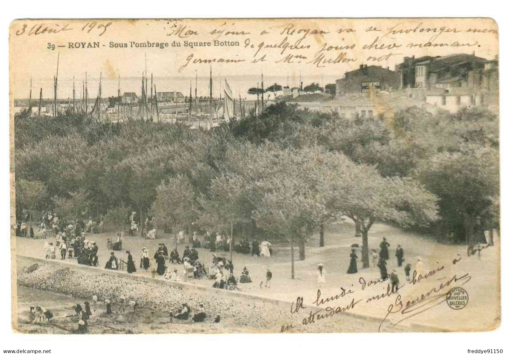 17 . Royan . Sous L'Ombrage Du Square Botton .   1908 - Royan