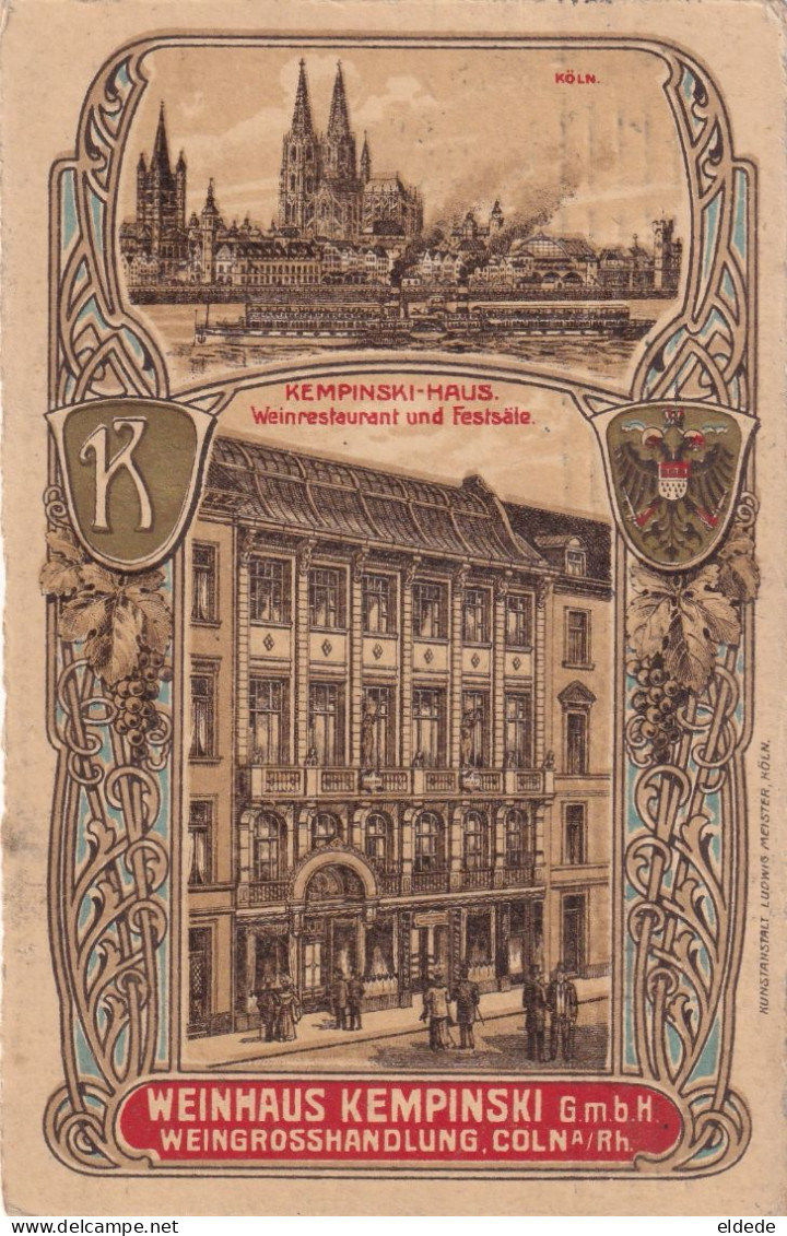 Kolm Kempinski Weinhaus  Art Card Art Nouveau  Coln - Koeln