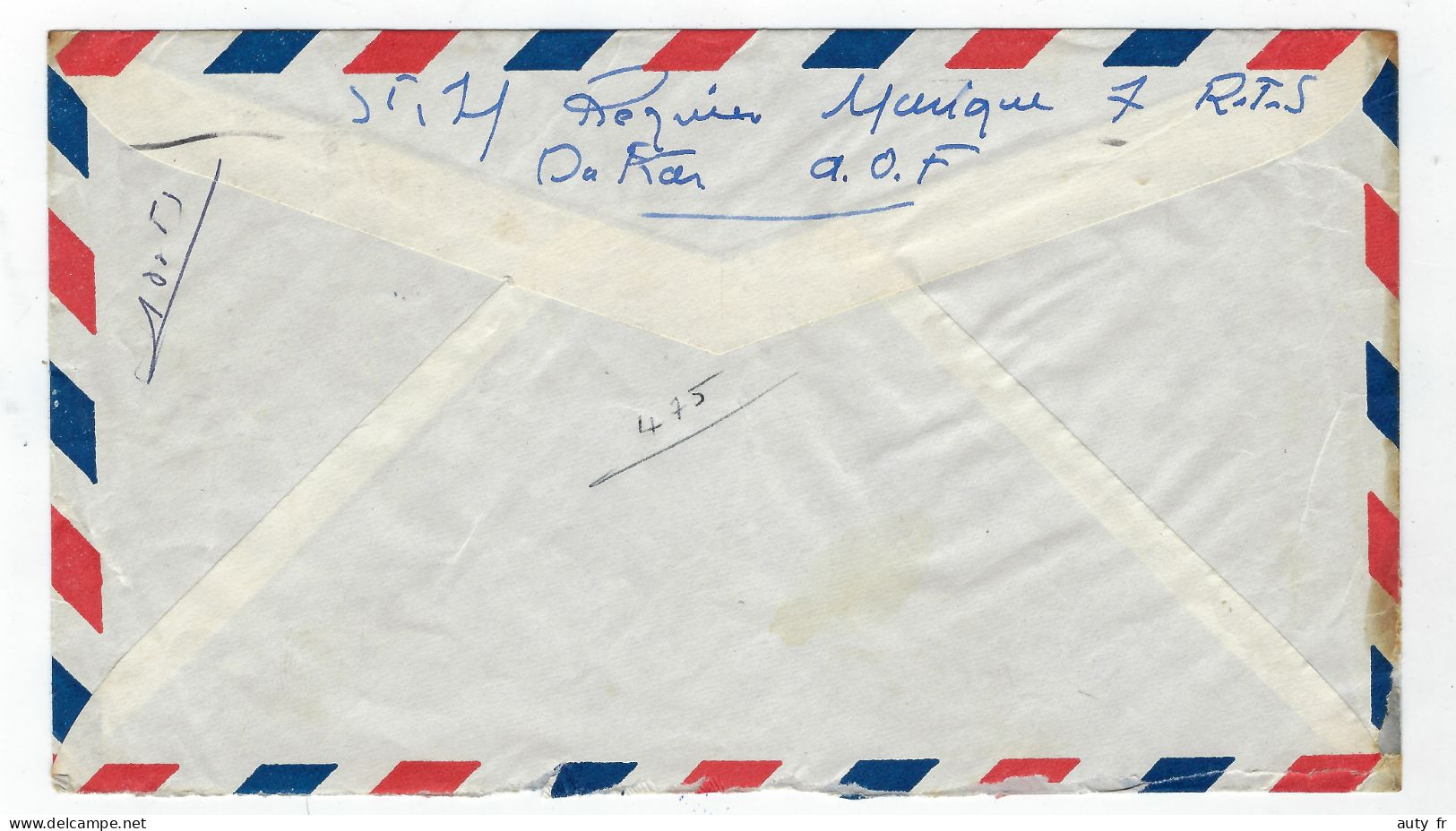 Lettre De Dakar - Sénégal - 4 Timbres Différents D'AOF  1950 - Lettres & Documents