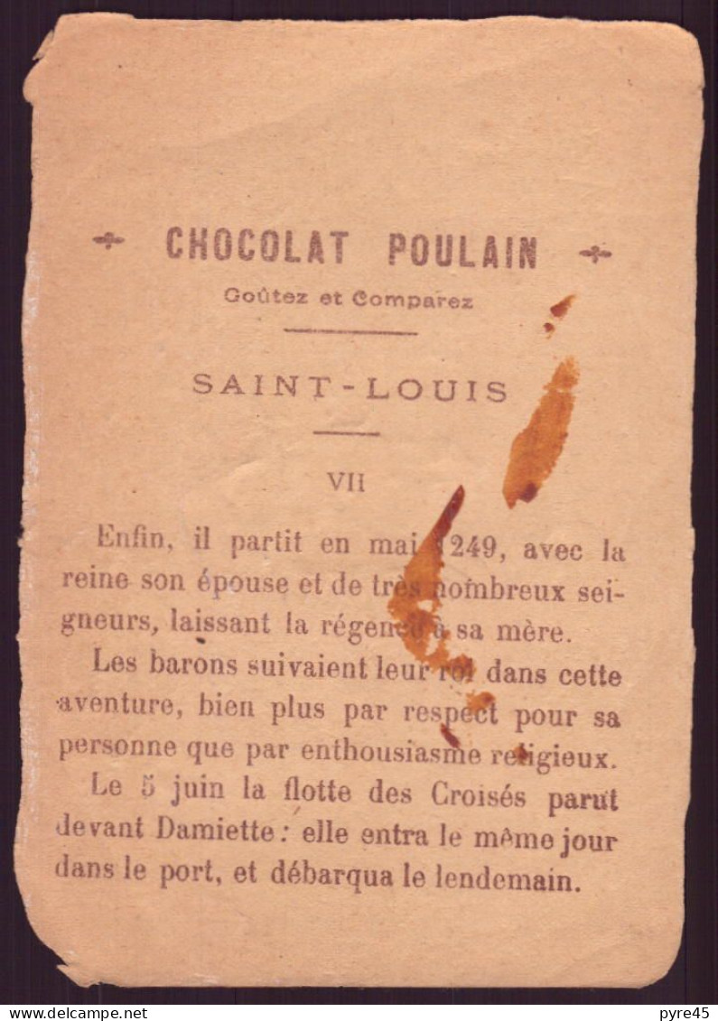 Chromo ( 12.5 X 8.5 Cm ) " Chocolat Poulain " Histoire De Louis IX, Saint Louis ,7 - Poulain